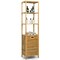Natural Wicker Laundry Hamper Tower with 3 Tier Storage Shelving